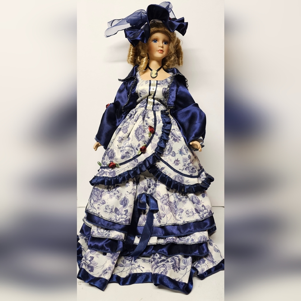 Collectors Choice 20” Porcelain Doll – Blonde Hair, Blue Eyes
